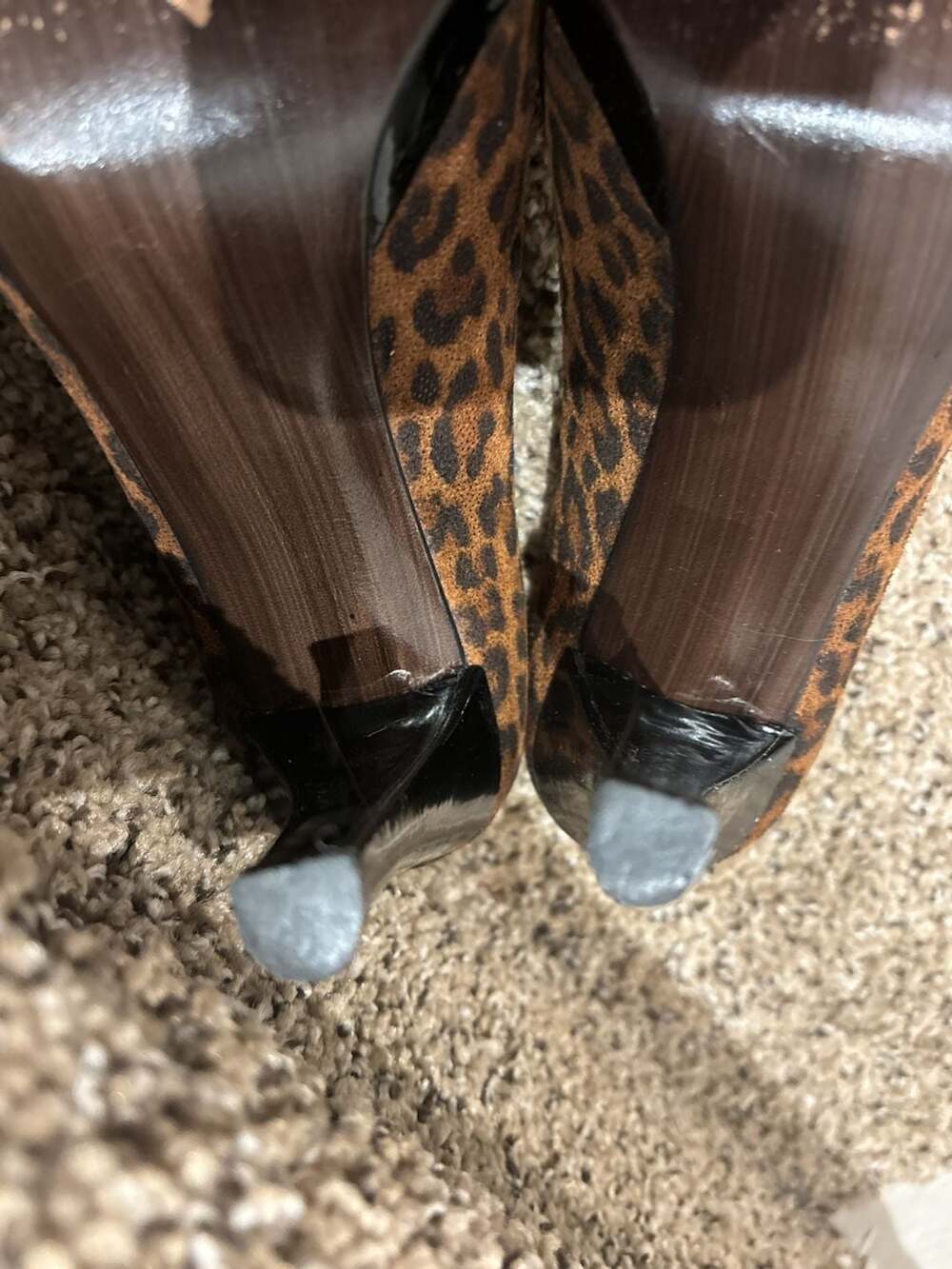 Stuart Weitzman Women's Leopard Print Suede Platform Heels Size 7.5 M - Picture 7 of 11